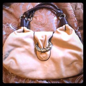 Cole Haan suede cream purse, leather & Suede